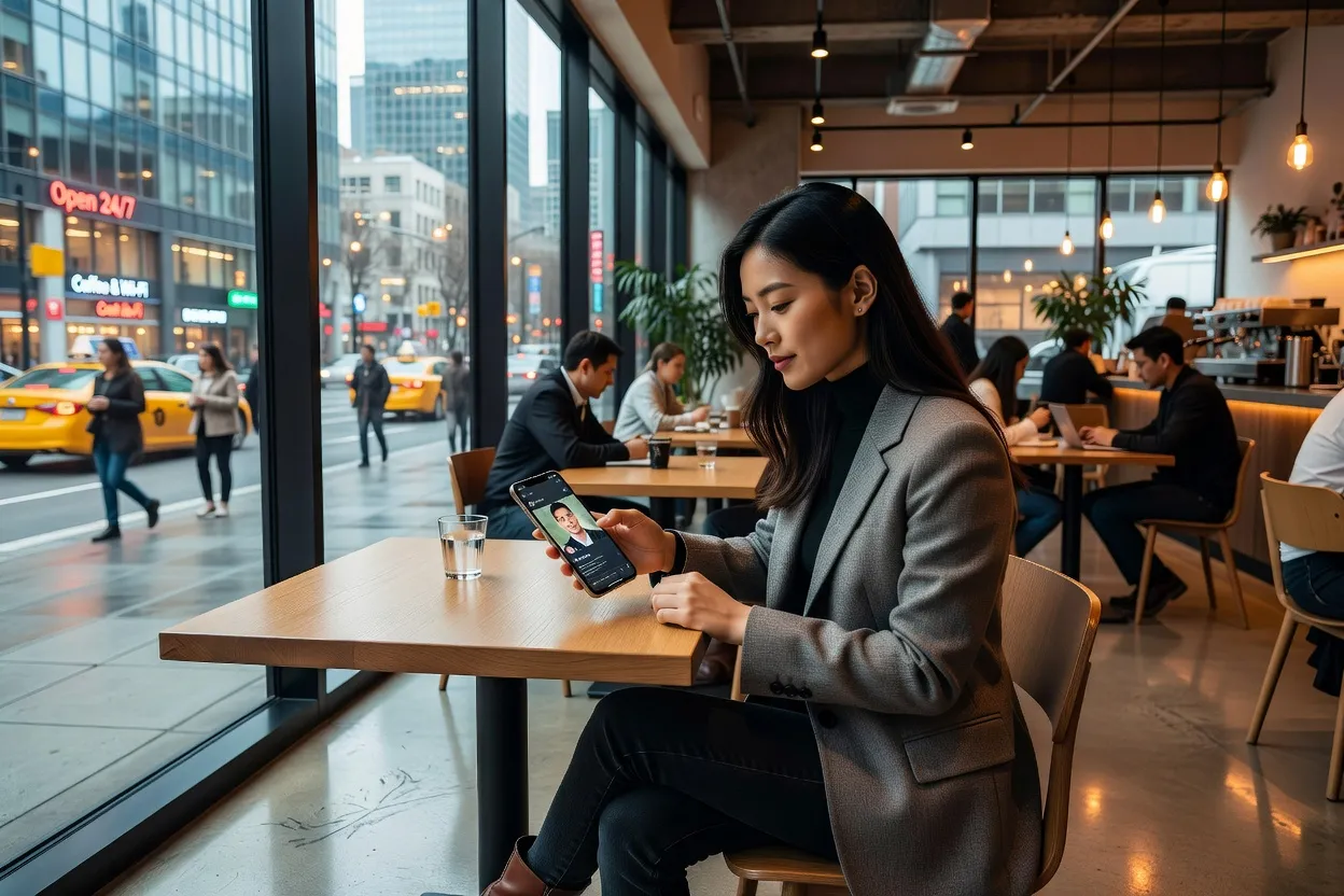 Personne comparant des applications de rencontre sur son téléphone, choisissant entre différentes plateformes