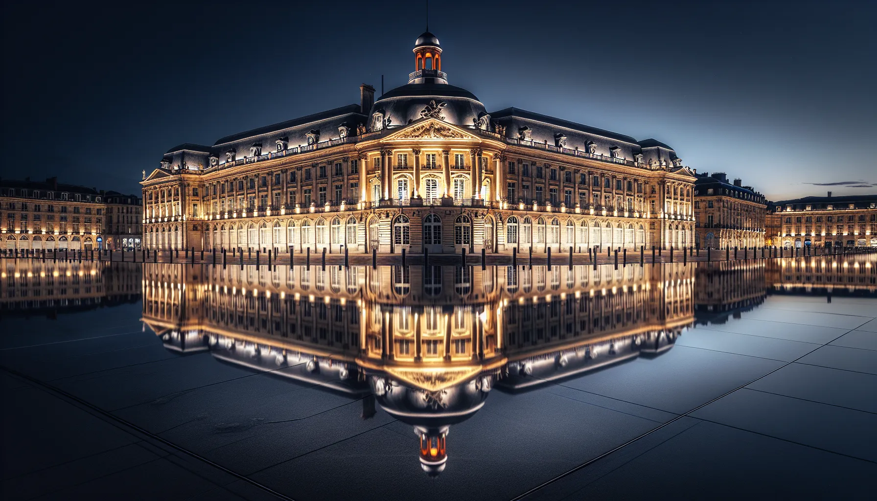 Place de la Bourse et miroir d'eau a Bordeaux