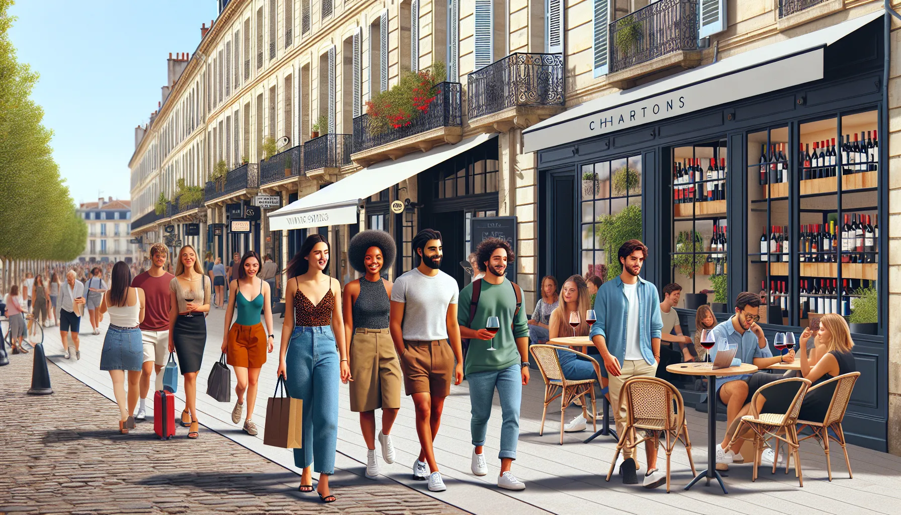 Rues animees et terrasses de bars