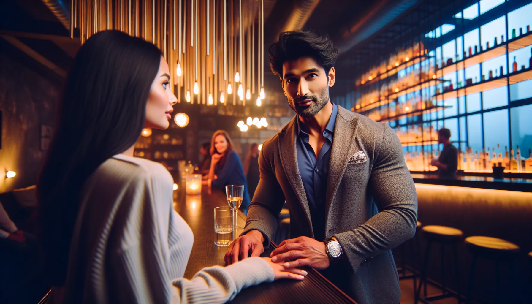 Couple flirtant et riant ensemble