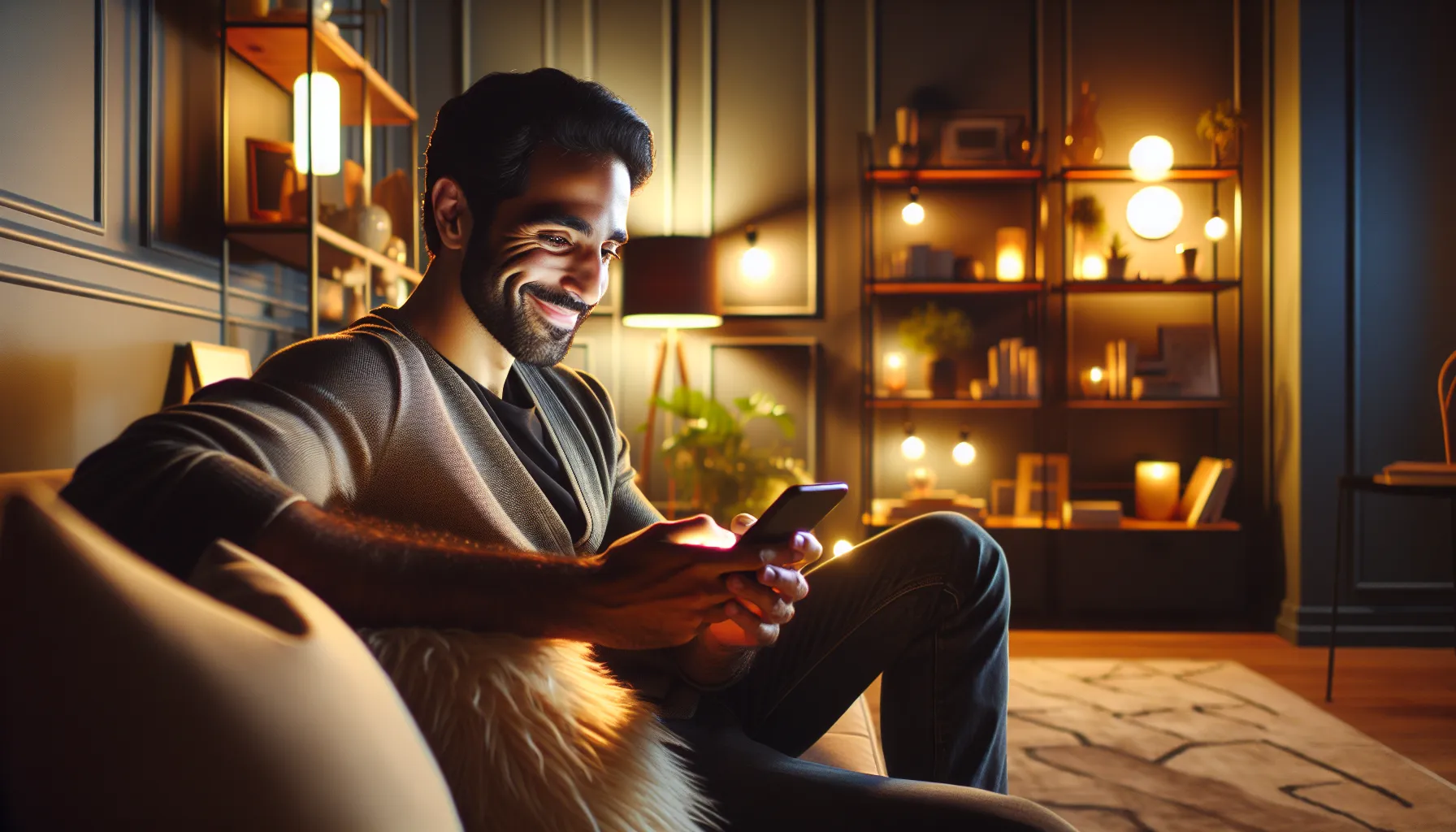 Personne utilisant une application de rencontre sur smartphone